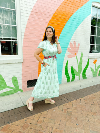 Celeste Maxi Dress by Ivy Jane - Seafoam Green with Floral Print
