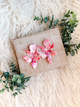 Flora Pink Statement Earrings by Linny Co