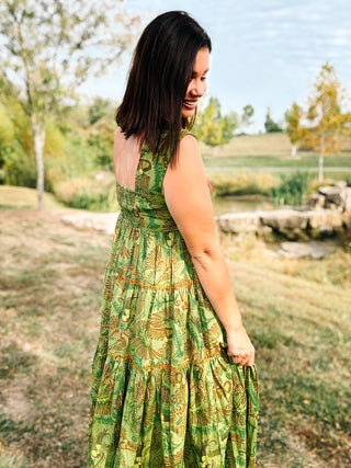 Sister Mary Green Irene Dress by Ivy Jane - Embroidered Green Maxi Dress