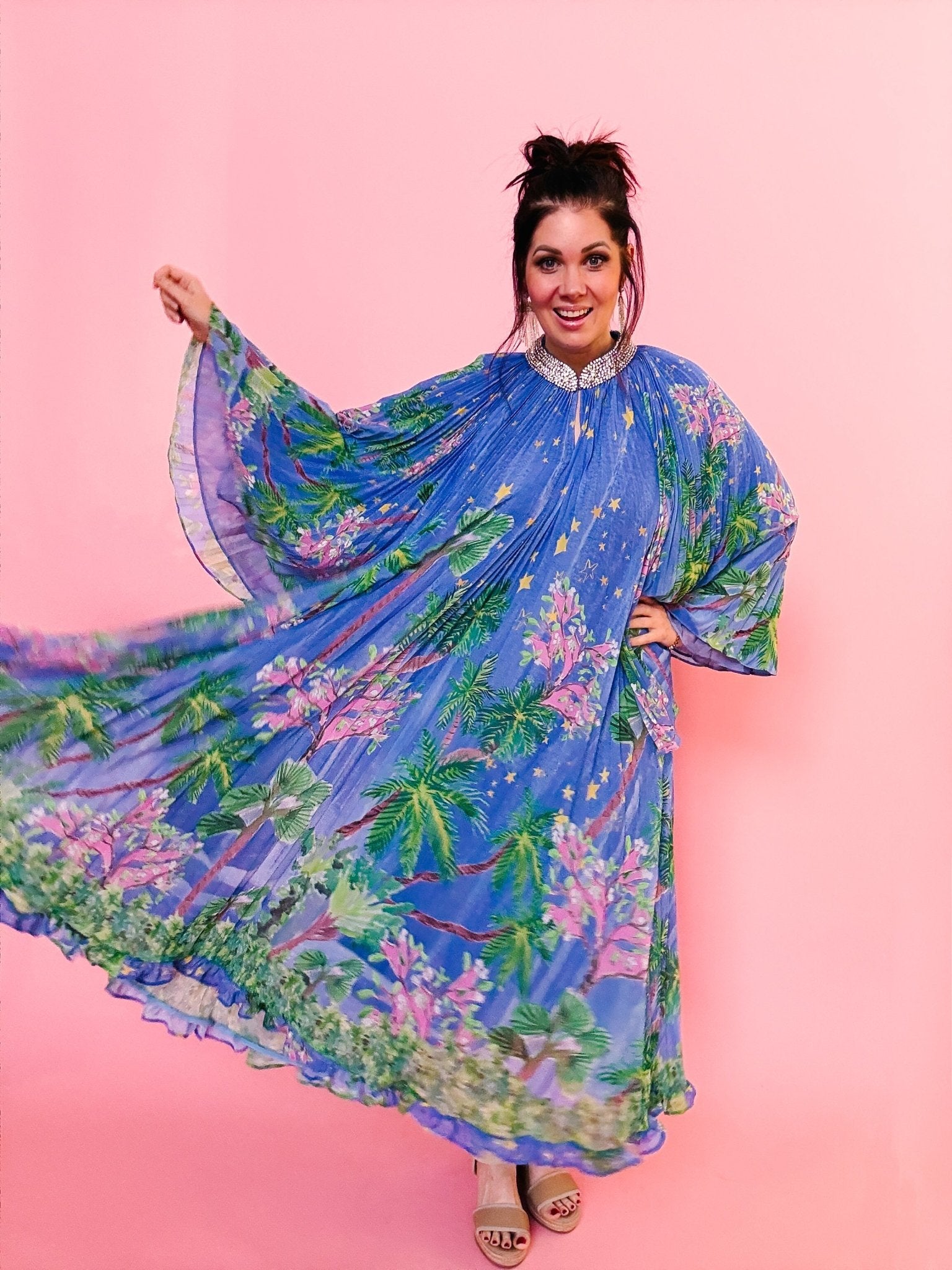 celia b blue dress Earth Turpan Back Necklace Length:15