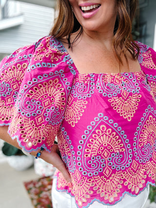 Nicolette Eyelet Top