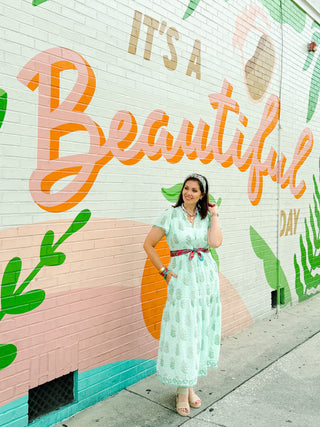 Celeste Maxi Dress by Ivy Jane - Seafoam Green with Floral Print