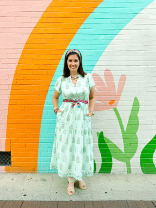 Celeste Maxi Dress by Ivy Jane - Seafoam Green with Floral Print
