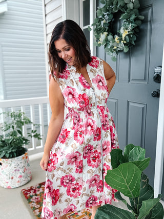 Ava Zip Up Midi Dress