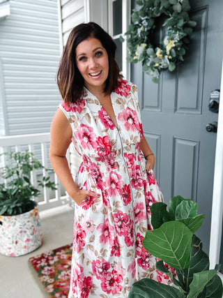 Ava Zip Up Midi Dress