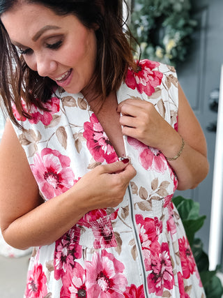 Ava Zip Up Midi Dress