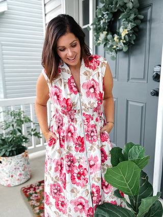 Ava Zip Up Midi Dress