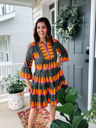 Ivy Jane Uncle Frank Jacquard Tiered Mini Dress