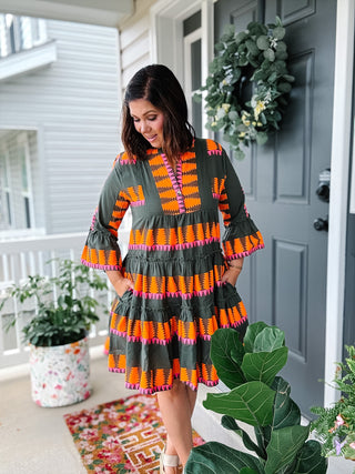 Ivy Jane Uncle Frank Jacquard Tiered Mini Dress