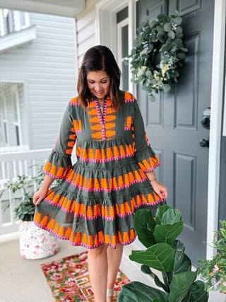 Ivy Jane Uncle Frank Jacquard Tiered Mini Dress