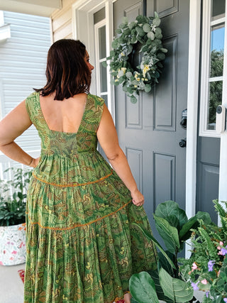 Ivy Jane Sister Mary Green Irene Embroidered Maxi Dress