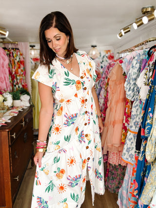 Paloma Dress by Karlie - Tropical Print Midi Dress