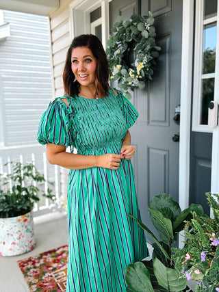Mallory Striped Midi Dress