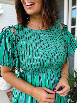 Mallory Striped Midi Dress