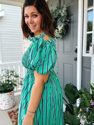 Mallory Striped Midi Dress
