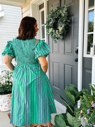 Mallory Striped Midi Dress