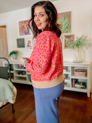 Soleil Cardigan - Pink Leopard