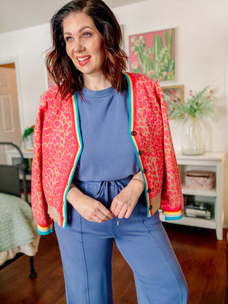 Soleil Cardigan - Pink Leopard