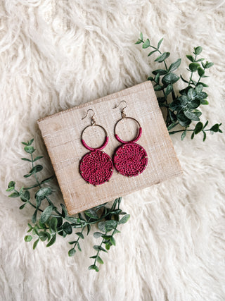 Celeste Crochet Statement Earrings - Pink