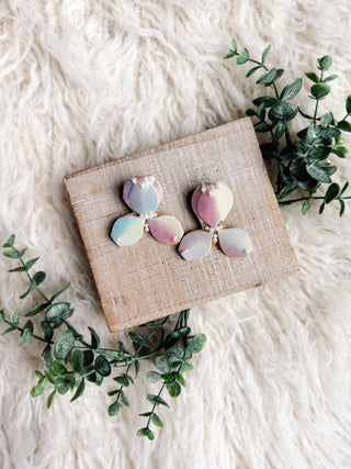 Celina Iridescent Petal Statement Earrings