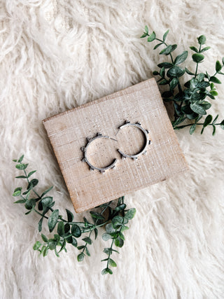 Lyra Hoop Earrings in Silver + Pearl