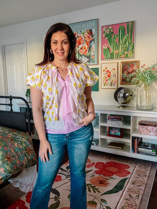 Ivy Jane Border Block Print Top
