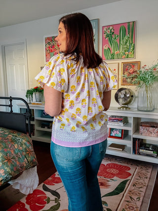 Ivy Jane Border Block Print Top