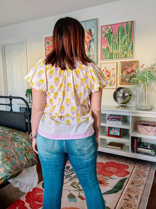 Ivy Jane Border Block Print Top