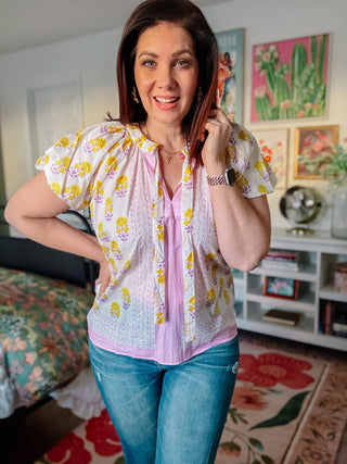Ivy Jane Border Block Print Top