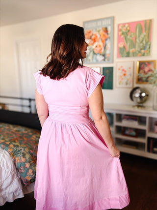 thml pink dress THML Candie Midi Dress M
