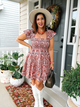 Lil Mini Dress, GD Blossom Orange Floral Print