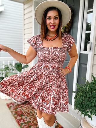 Lil Mini Dress, GD Blossom Orange Floral Print