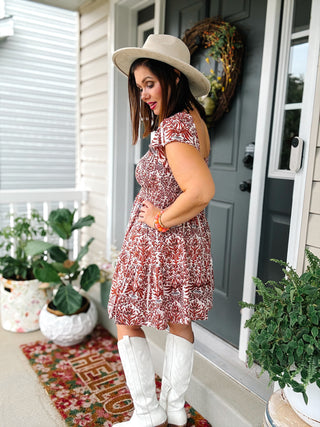 Lil Mini Dress, GD Blossom Orange Floral Print
