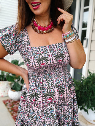 Lil Maxi Dress, SB Blossom Pink Green, One Size