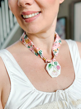 Sabrina Vintage China Scarf Necklace