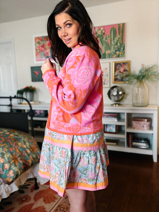 Cici Floral Cardigan Sweater