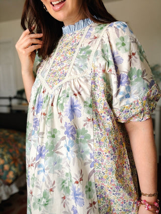 Penelope Patchwork Floral Midi Dress