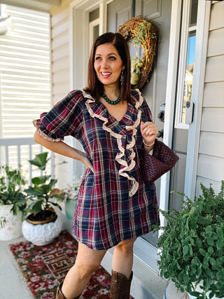 Hattie Plaid Mini Dress