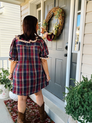 Hattie Plaid Mini Dress