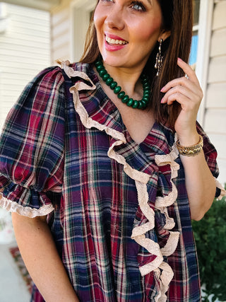 Hattie Plaid Mini Dress