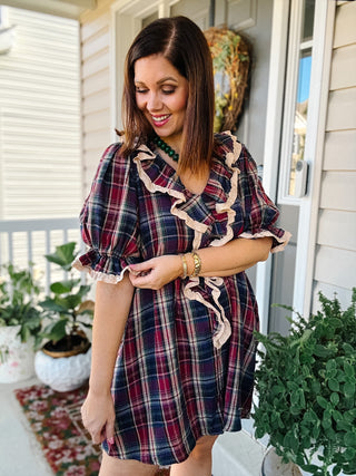 Hattie Plaid Mini Dress