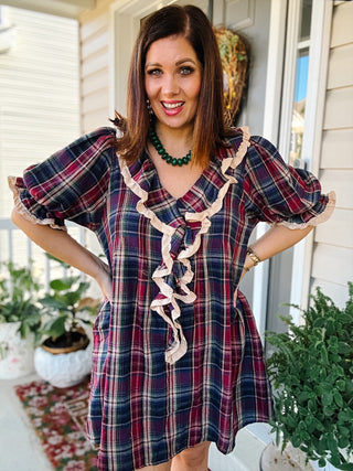 Hattie Plaid Mini Dress