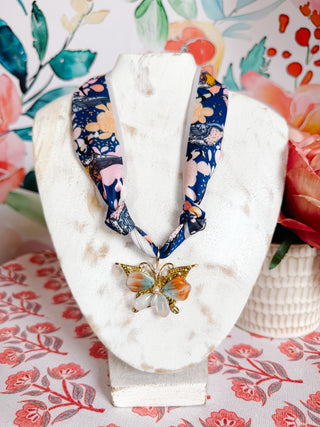 Caterina Vintage Butterfly Scarf Necklace