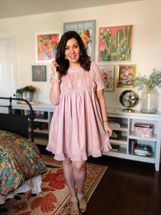 Rosavelle Lace Yoke Mini Dress