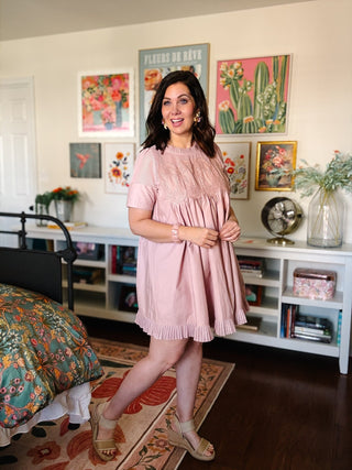 Rosavelle Lace Yoke Mini Dress