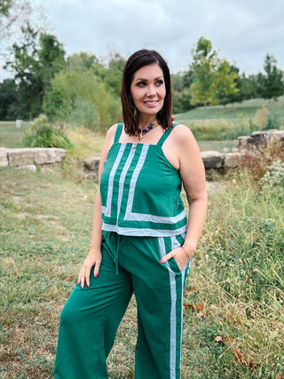 Marisela Set – Green and Sky Blue Two-Piece Set