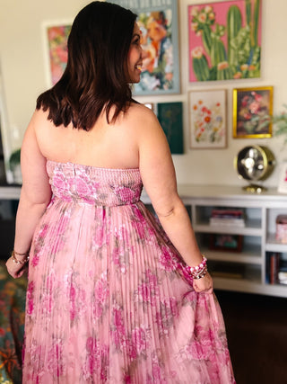 Sarai Pleated Floral Maxi Dress