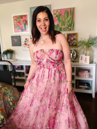 Sarai Pleated Floral Maxi Dress