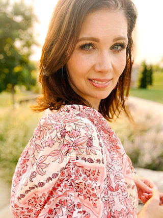 Marissa Dress - Pink Floral Patchwork Boho Mini Dress
