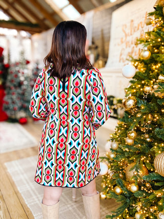 Sweater Knit Mini Dress by Ivy Jane - Retro Mock Neck Mini Dress